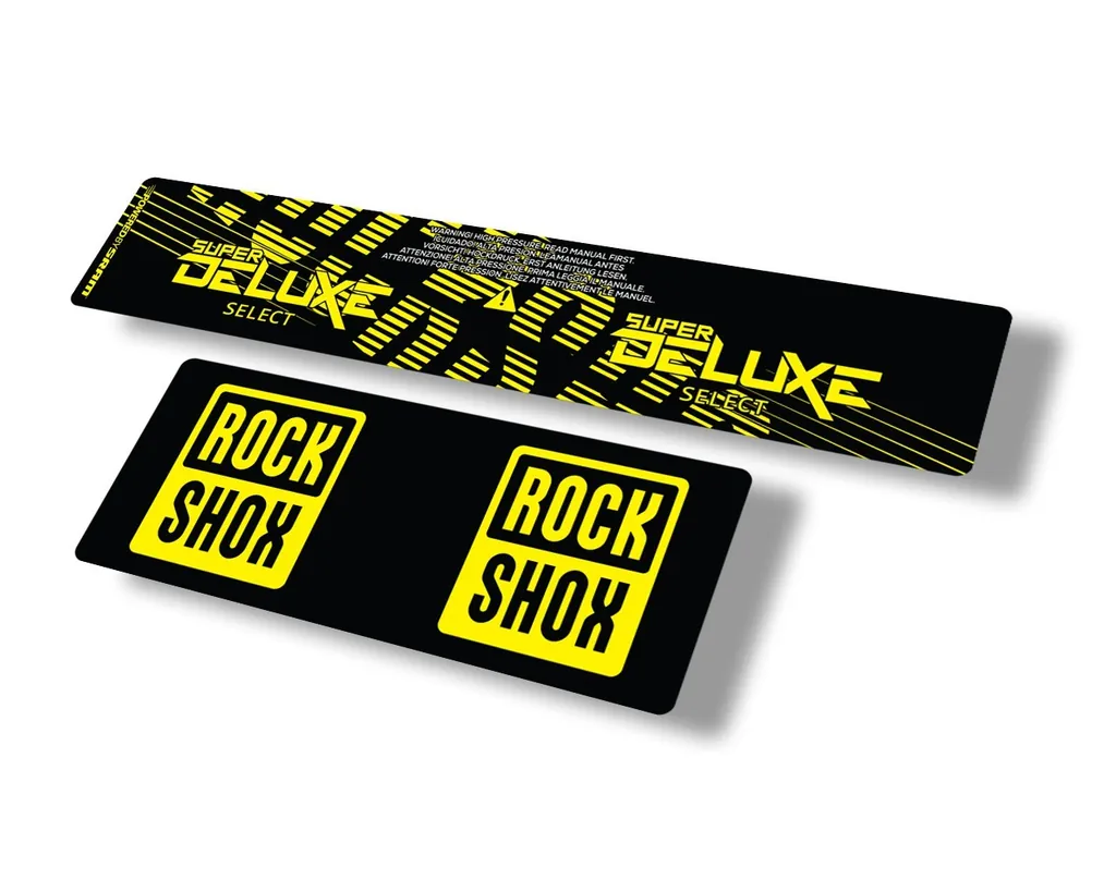 Rock Shox 2021 Super Deluxe Select Rear Shock Decal Sticker Adhesive Set Yellow - 1
