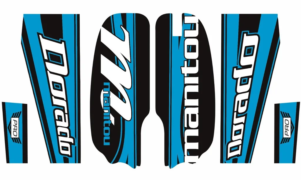 Manitou Dorado Pro Fork Suspension Graphic Decal Kit Sticker Set Blue - 1