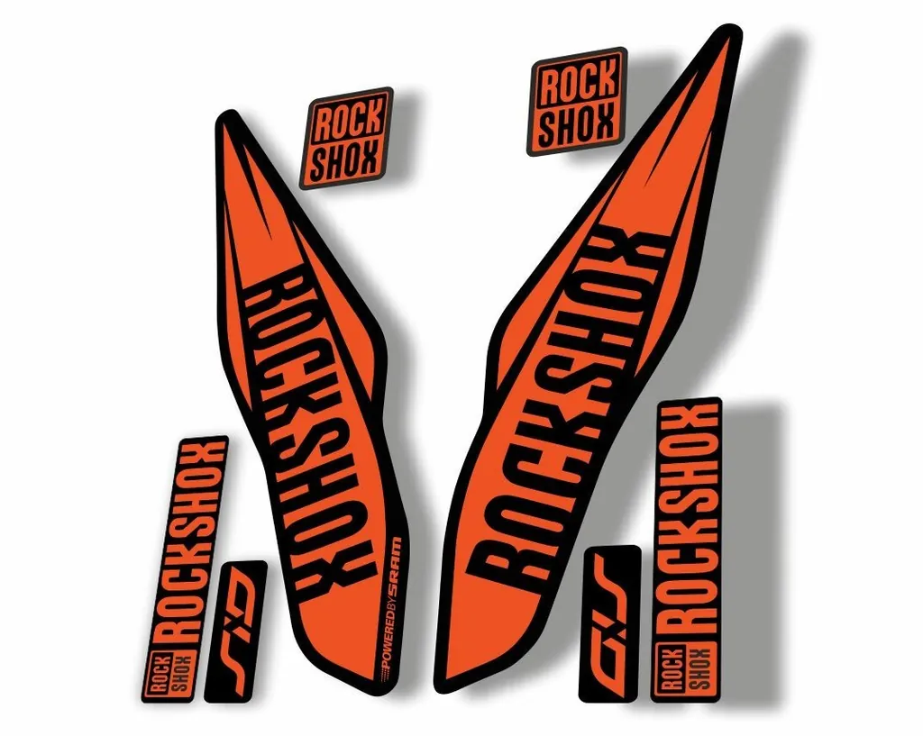 Rock Shox SID 2017 Mountain Bike Cycling Fork Decal Kit Sticker Adhesive Orange - 1