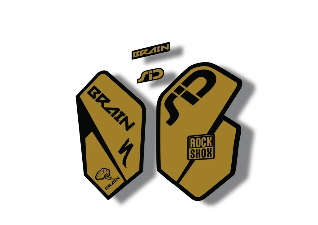 Rock Shox SID Brain 2012 Mountain Bike Cycling Decal Sticker Adhesive Gold - 1