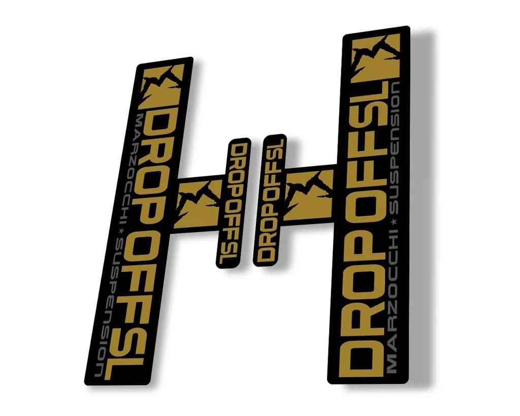 Marzocchi Drop Off SL Suspension Sticker Decal Kit Adhesive Gold - 1