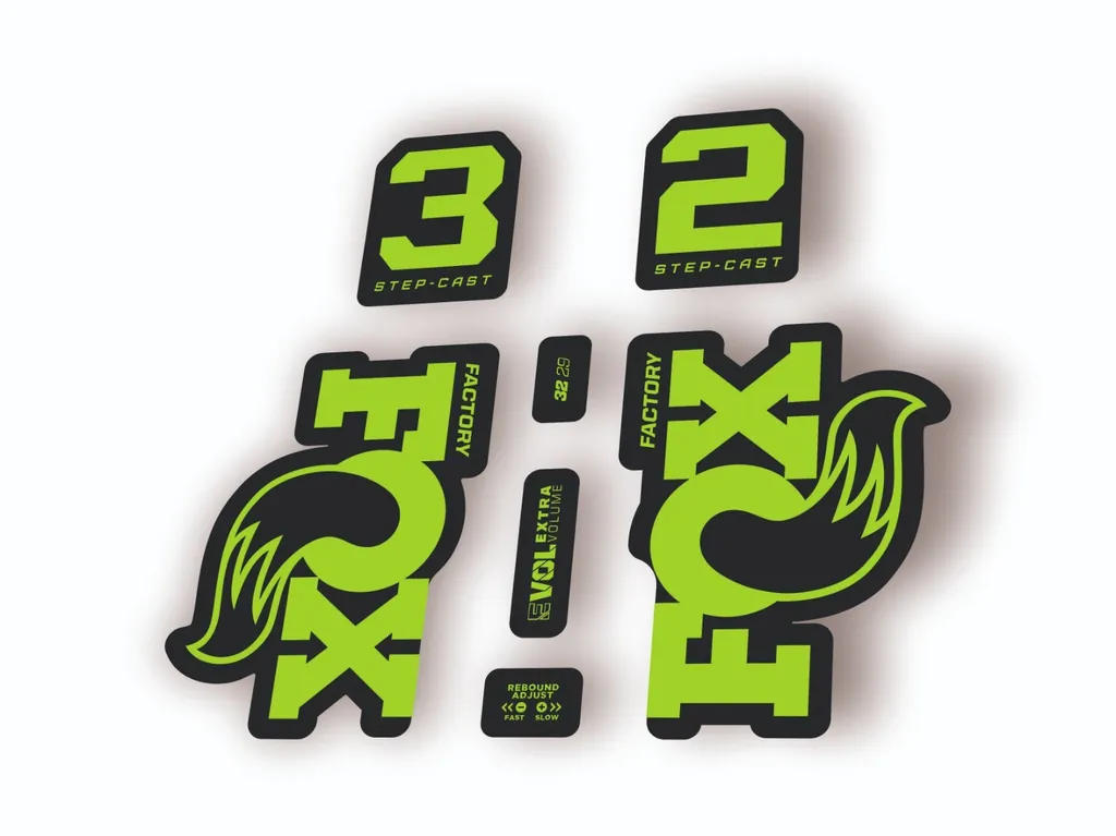 Fox 32 Step Cast 2025 Fork Suspension Factory Decal Sticker Adhesive Green - 1