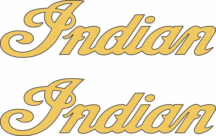 INDIAN MOTORCYLES Vinyl Sticker Decal Adhesive Set 8.4" x 2.9" Gold 2 Pcs #2 - 1