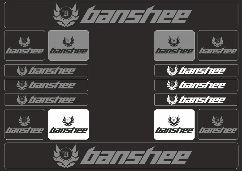 Bicycle Vinyl Frame Stickers Custom Compatible with BANSHEE Gray - 1