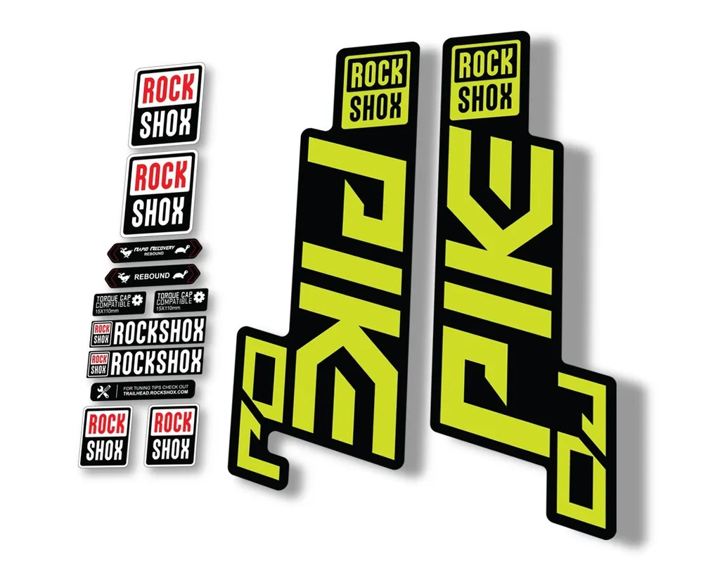 Rock Shox PIKE DJ 2021 Mountain Bike Cycling Decal Sticker Adhesive Lime Green - 1