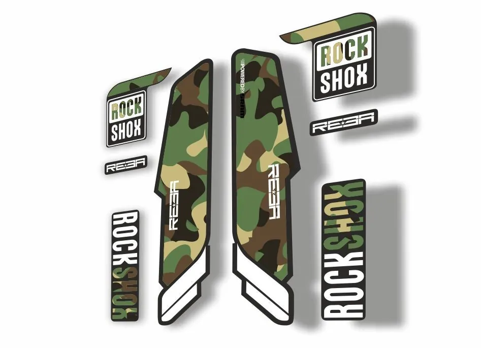 Rock Shox REBA 2015-17 Fork Decal Mountain Bike Cycling Sticker Adhesive Camo - 1