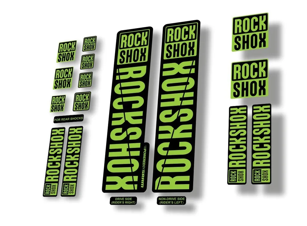Rock Shox 2018 Decal Set For 30 32 RS1 Mountain Bike Cycling Sticker Green - 1