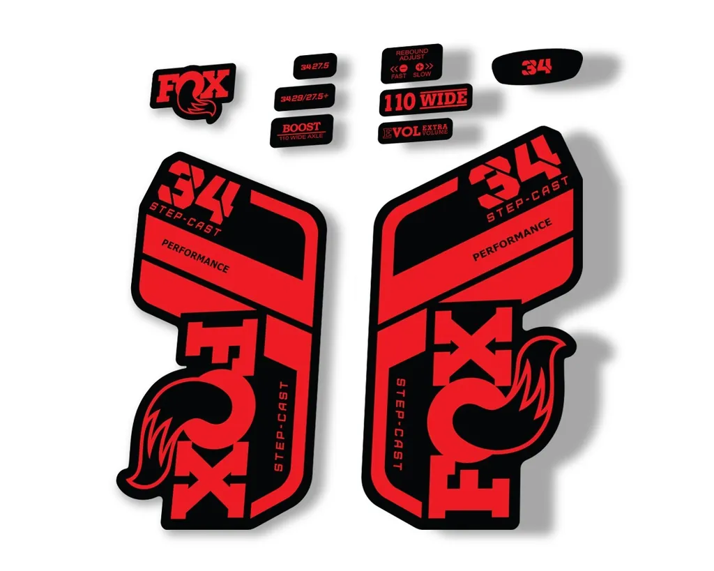 FOX 34 Performance SC 2021 Forks Suspension Factory Decal Sticker Red - 1