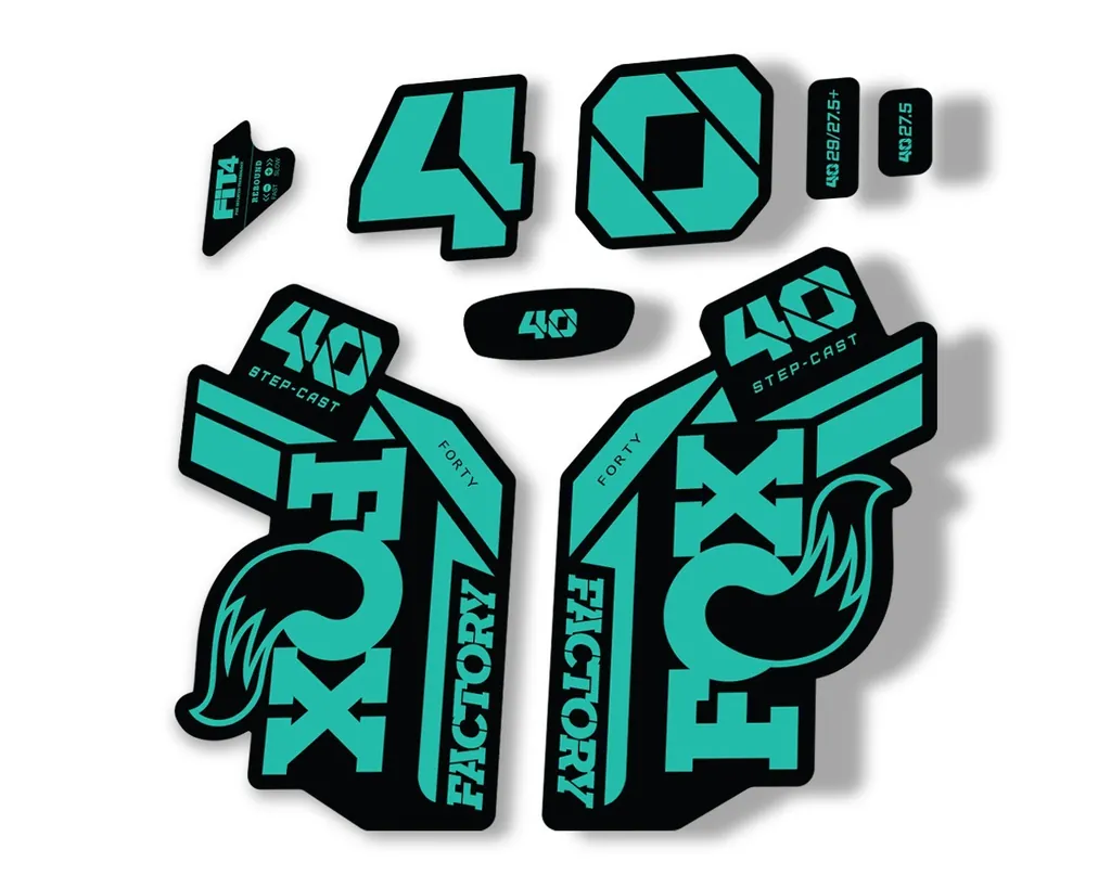 FOX 40 Step Cast SC 2021 Factory Fork Decals Suspension Sticker Adhesive Dolphin - 1