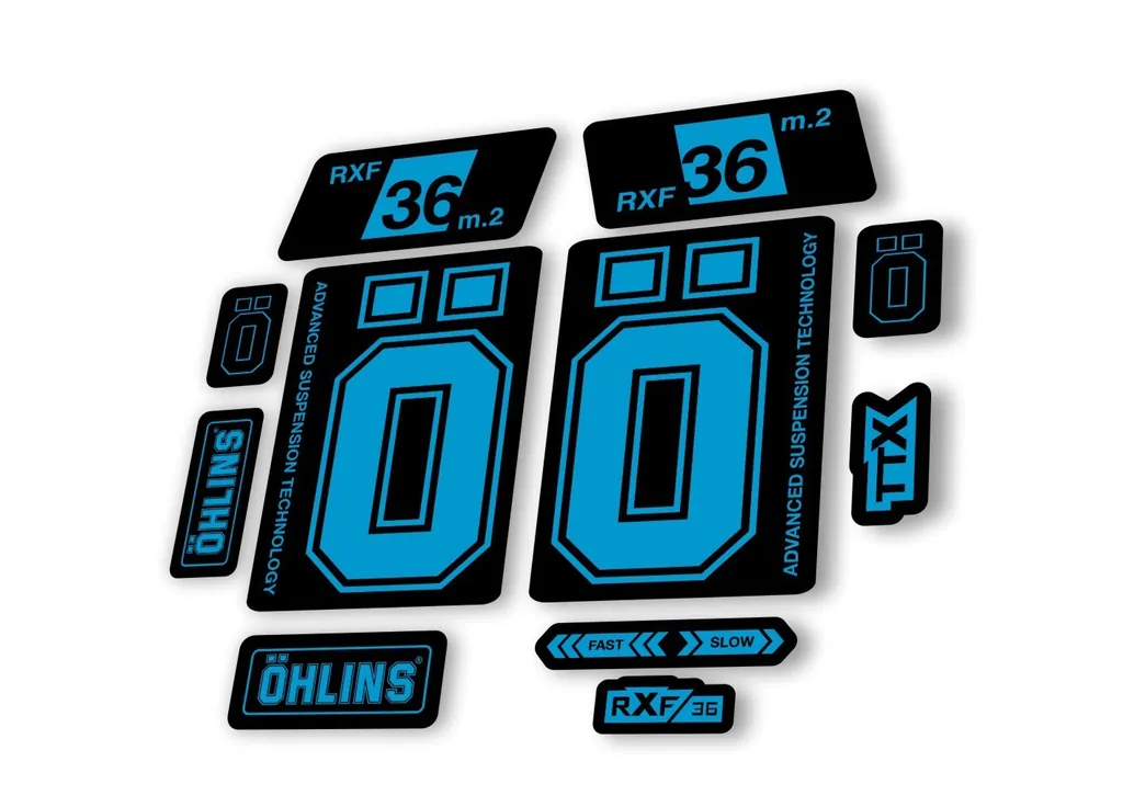 Ohlins RXF 36 M.2 2022 Fork Decal Mountain Bike Cycling Sticker Adhesive Blue - 1