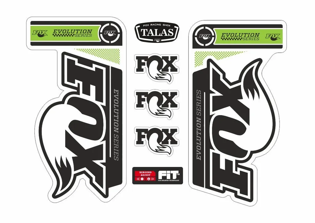 FOX 34 Evolution Talas Forks Suspension Factory Decal Kit Sticker Adhesive Green - 1