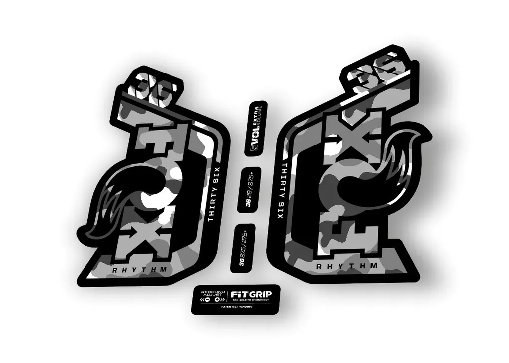 Fox 36 Rhythm 2024 Fork Suspension Factory Decal Sticker Adhesive White Camo - 1