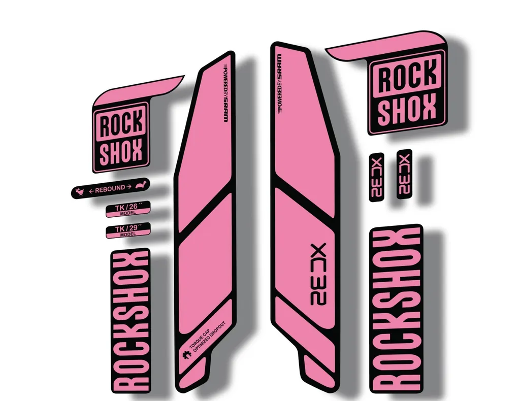 Rock Shox XC32 2014 Fork Decal Mountain Bike Cycling Sticker Adhesive Light Pink - 1
