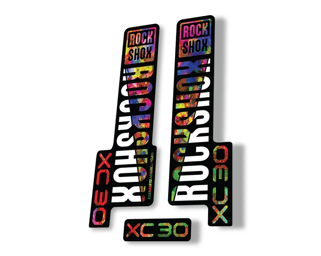 Rock Shox XC 30 2020 Fork Decal Mountain Bike Cycling Sticker Adhesive Oil Slick - 1