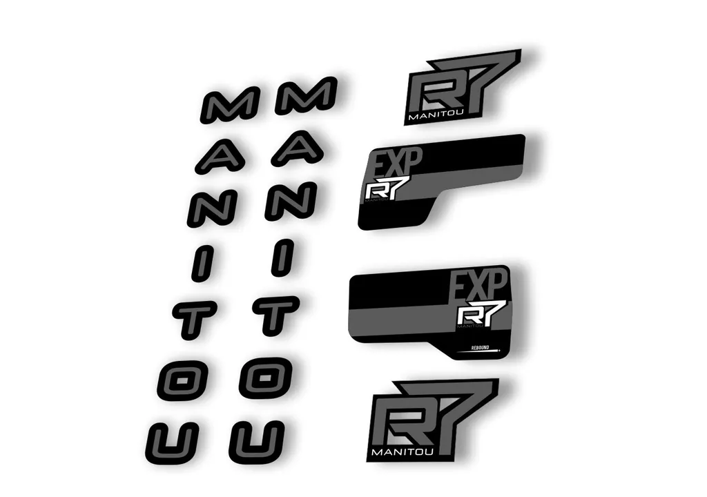 Manitou R7 Expert 2020 Fork Suspension Decal Kit Sticker Set Gray - 1