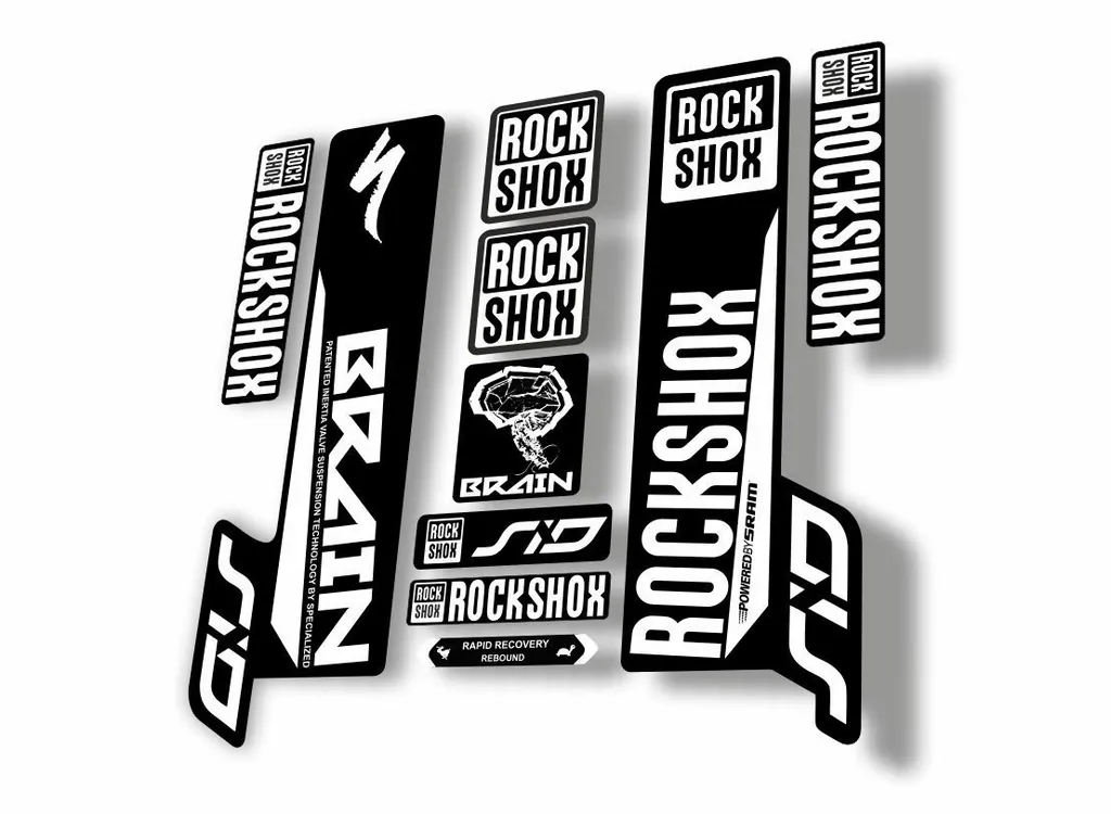 Rock Shox SID Brain 2018 Mountain Bike Cycling Decal Sticker Adhesive White - 1