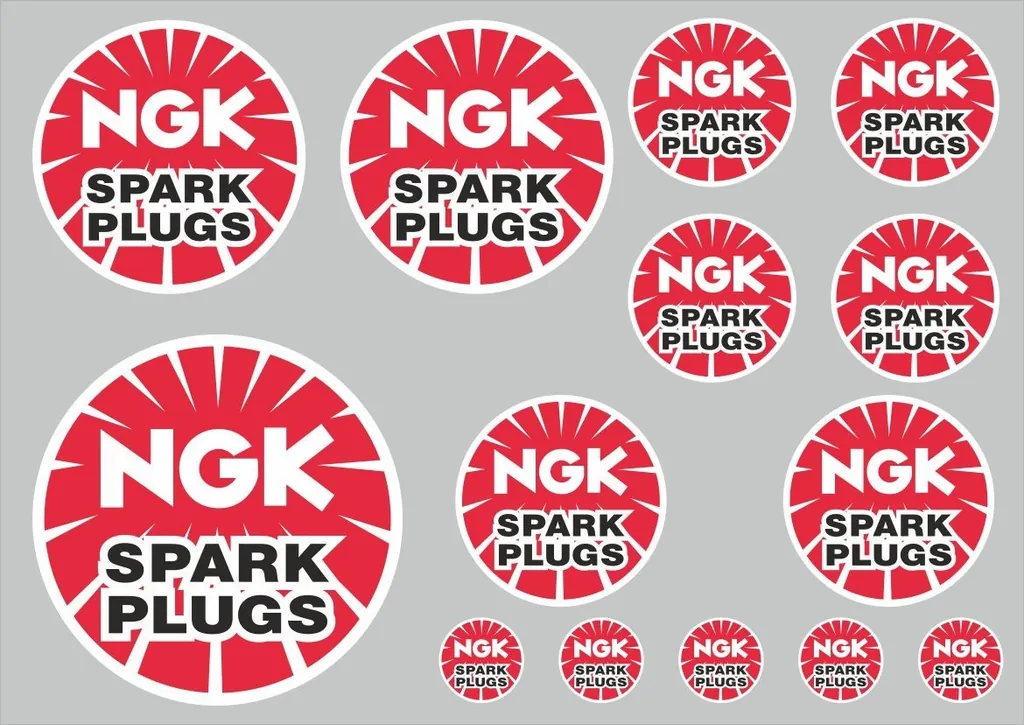 NGK SPARK PLUGS Decals Quality Stickers Vinyl Graphic Set Adhesive Kit 14 Pcs - 1