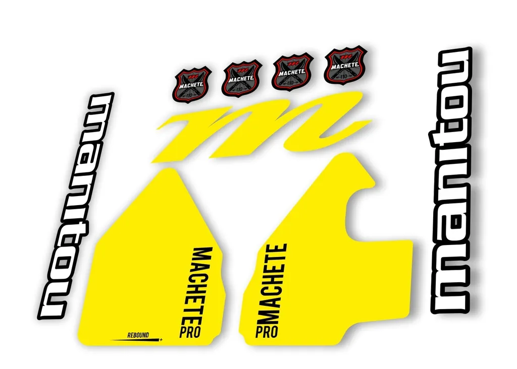 Manitou Machette 110 Pro 2020 Fork Suspension Decal Kit Sticker Yellow - 1