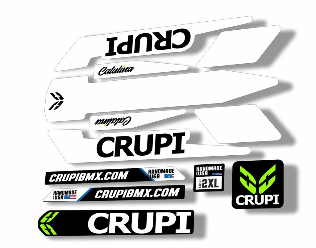 Bicycle Vinyl Frame Stickers – Compatible with CRUPI BMX Bikes – White - 1