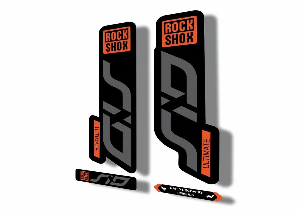 Rock Shox SID 2020 ULTIMATE Mountain Bike Cycling Decal Sticker Orange Gray - 1