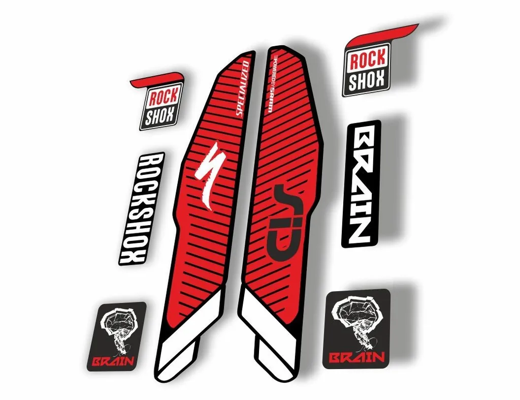 Rock Shox SID Brain 2015 Mountain Bike Cycling Decal Sticker Adhesive Red - 1
