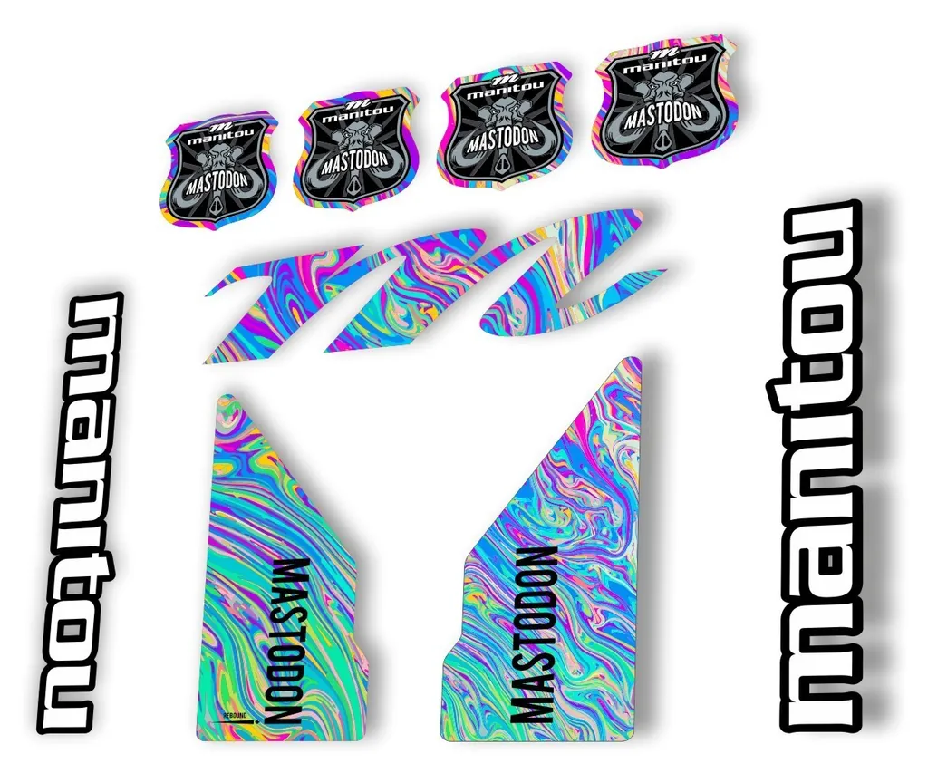 Manitou Mastadon 2017 Fork Suspension Decal Kit Sticker Set Oil Slick 1 - 1