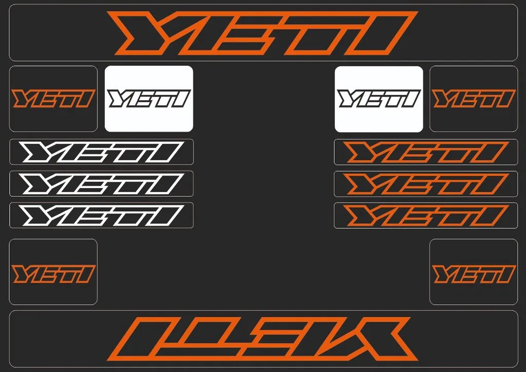 Bicycle Vinyl Stickers – Compatible with YETI Bikes – Orange - 1