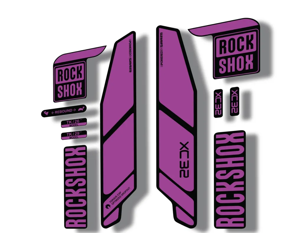 Rock Shox XC32 2014 Fork Decal Mountain Bike Cycling Sticker Adhesive Purple - 1