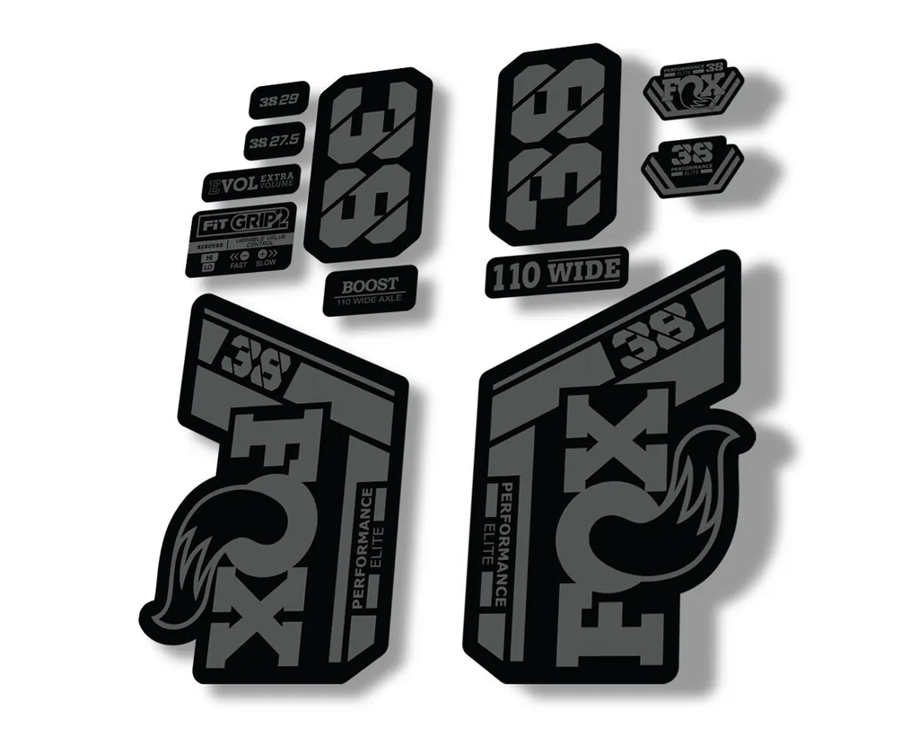 FOX 38 Performance Elite 2021 Forks Suspension Factory Decal Sticker Gray - 1