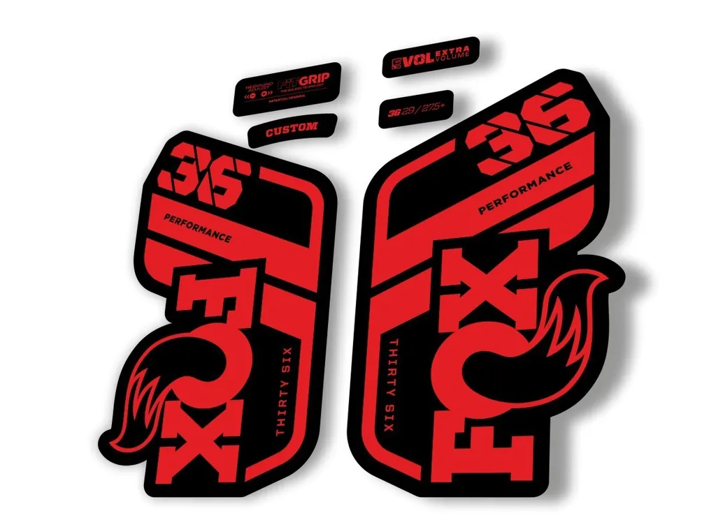 FOX 36 Performance 2021 Factory Fork Decals Suspension Sticker Red - 1