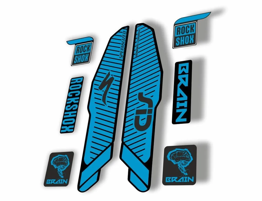 Rock Shox SID Brain 2015 Mountain Bike Cycling Decal Sticker Adhesive Blue - 1