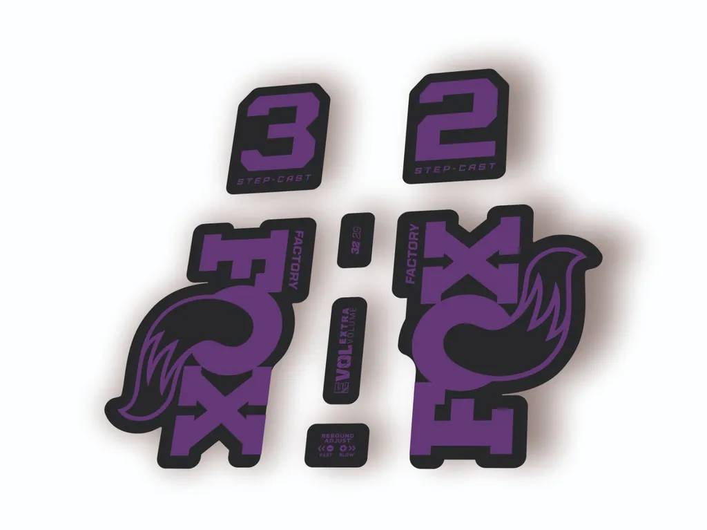 Fox 32 Step Cast 2025 Fork Suspension Factory Decal Sticker Adhesive Purple - 1
