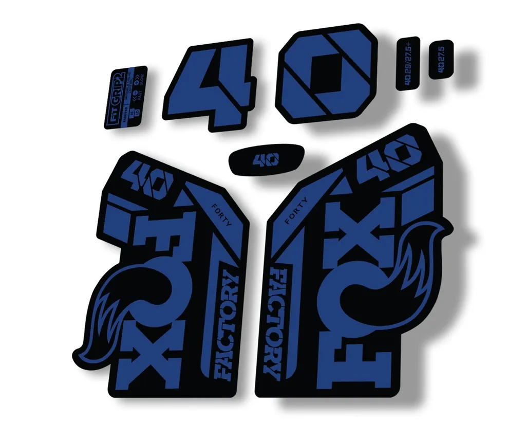 FOX 40 2021 Factory Forks Suspension Decals Sticker Set Adhesive Dark Blue - 1
