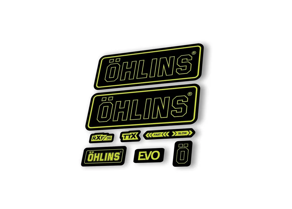 Ohlins RXF36 EVO 2018 Rear Shock Decal Mountain Bike Cycling Sticker Lime Green - 1
