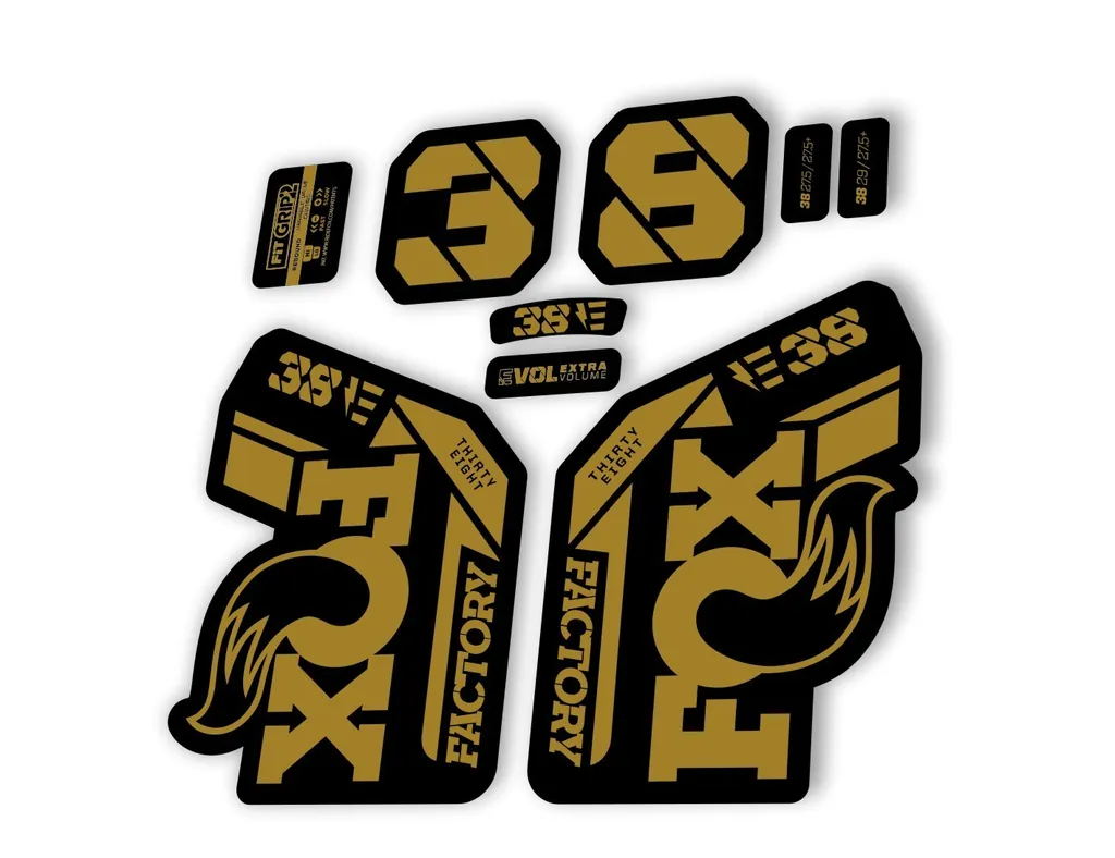 FOX 38 2021 E Bike Forks Suspension Factory Decal Sticker Adhesive Gold - 1