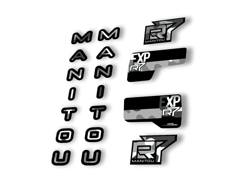 Manitou R7 Expert 2020 Fork Suspension Decal Kit Sticker Set White Camo - 1