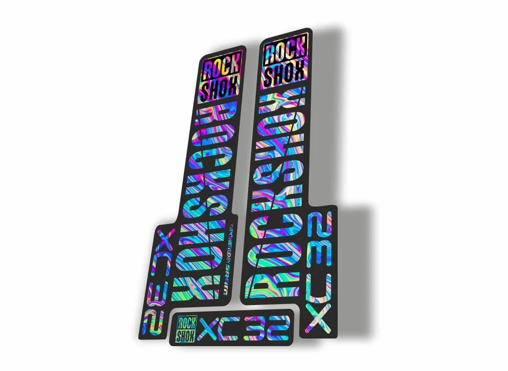 Rock Shox XC32 2018 Fork Decal Mountain Bike Cycling Sticker Adhesive Oil Slick1 - 1