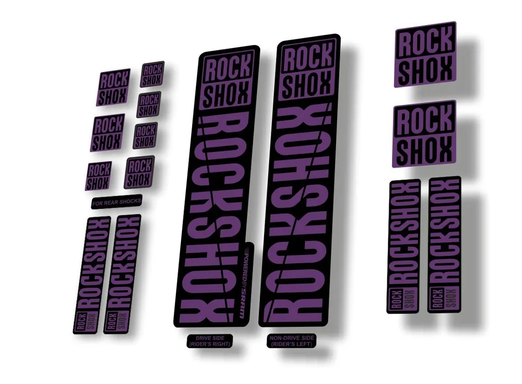 Rock Shox 2018 Decal Set For 30 32 RS1 Mountain Bike Cycling Sticker Purple - 1