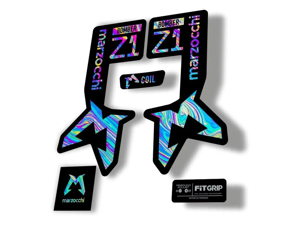 Marzocchi Bomber Z1 2025 2025 Fork Suspension Sticker Decal Kit Oil Slick 1 - 1