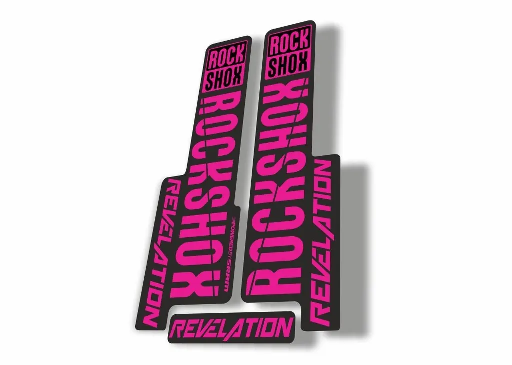 Rock Shox REVELATION 2018 Fork Decal Mountain Bike Cycling Sticker Pink - 1