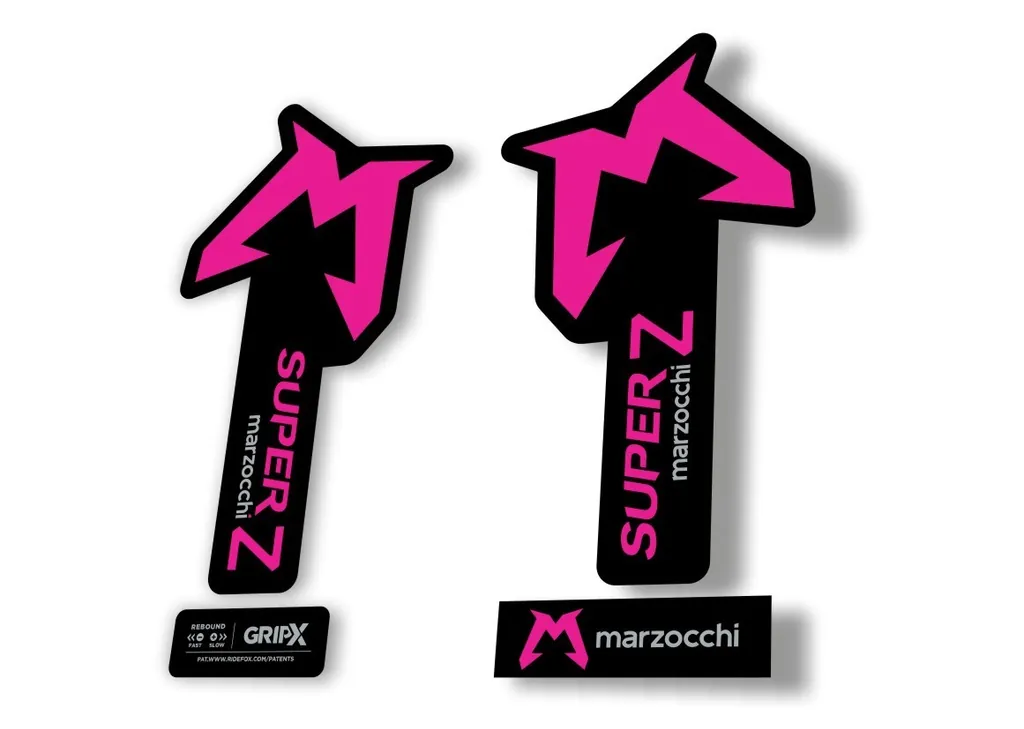 Marzocchi SUPER Z 2025 Fork Suspension Sticker Decal Kit Adhesive Pink - 1