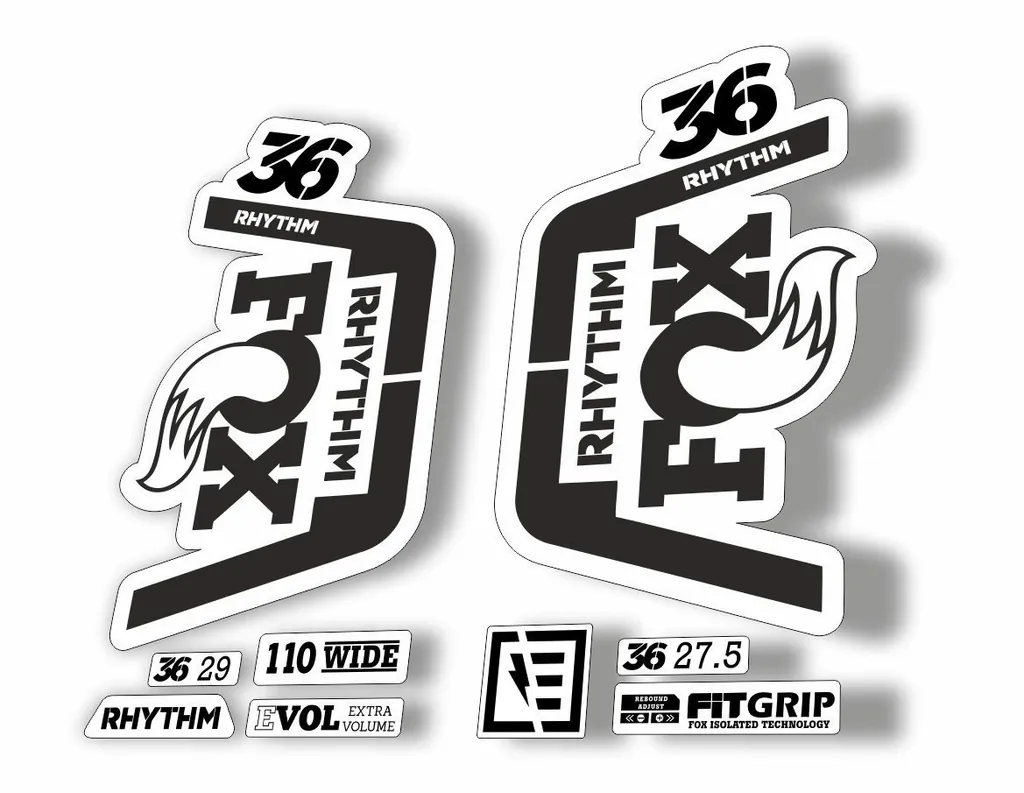 FOX 36 Rhythm 2019 Forks Suspension Factory Decal Sticker Adhesive Black - 1