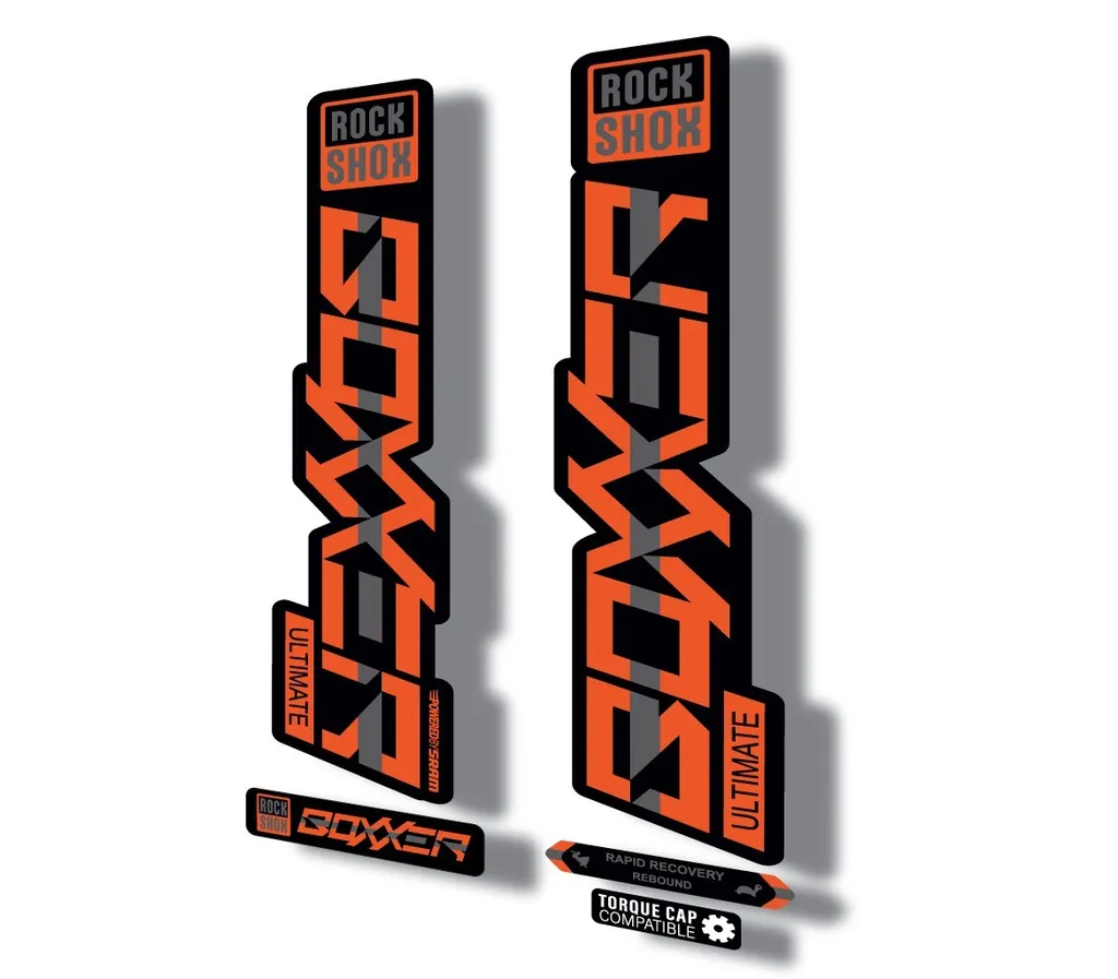 Rock Shox BOXXER 2020 ULTIMATE Mountain Bike Cycling Decal Adhesive Orange Gray - 1