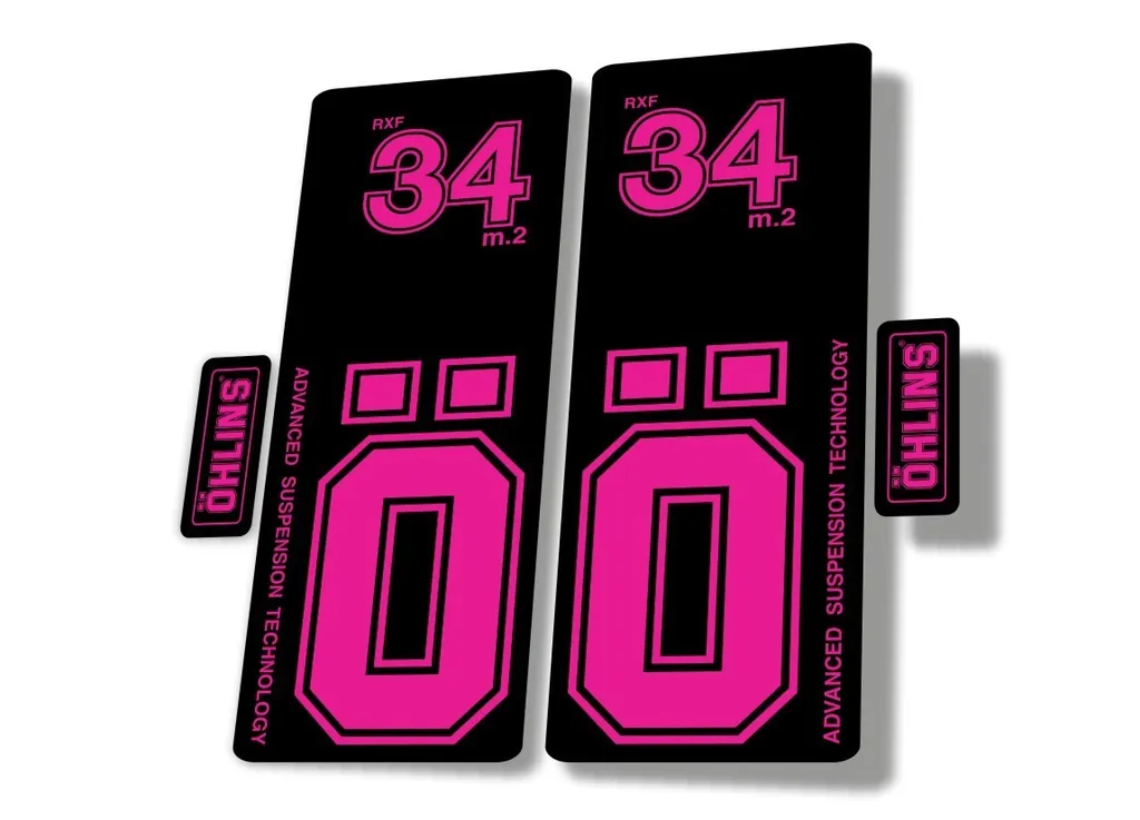 OHLINS RXF 34 M.2 2022 Fork Decal Mountain Bike Cycling Sticker Adhesive Pink - 1