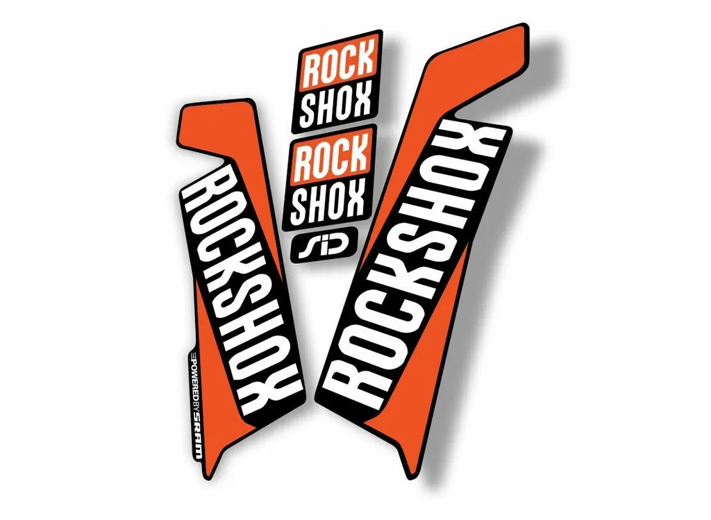 Rock Shox SID Brain 2016-17 Mountain Bike Cycling Decal Sticker Adhesive Orange - 1