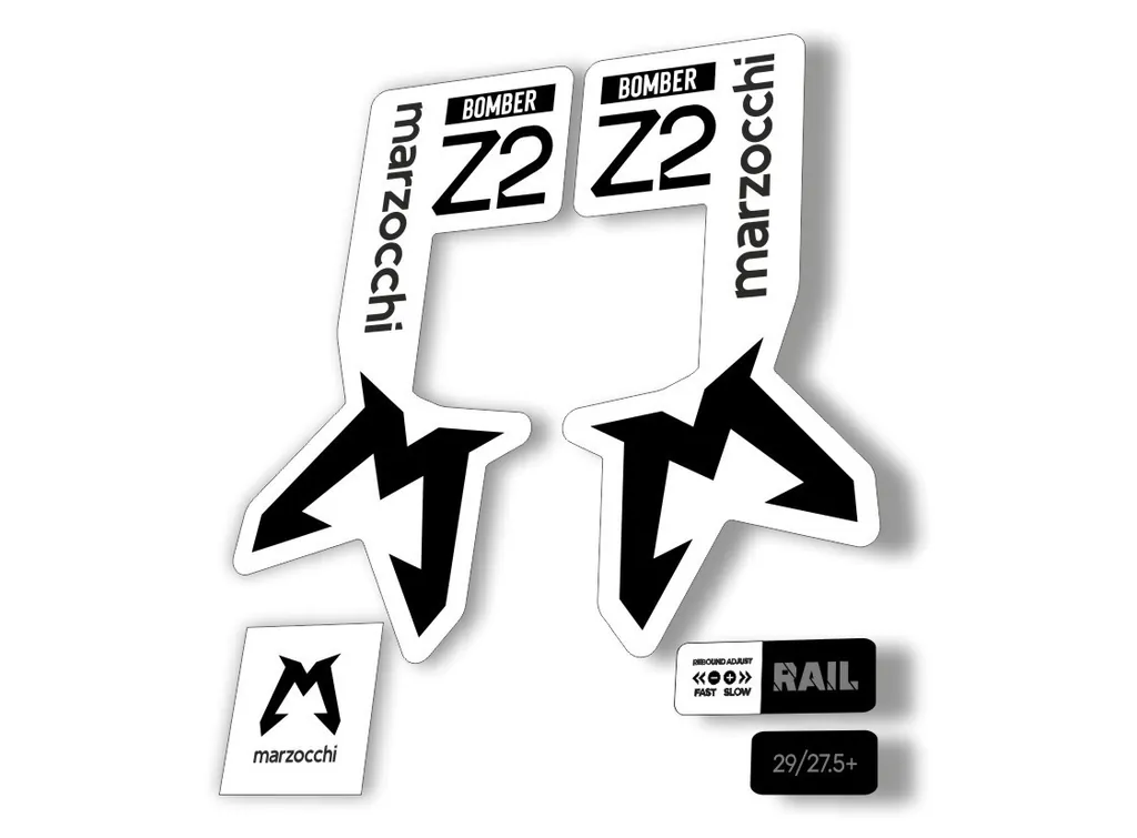 Marzocchi Bomber Z2 2025 Fork Suspension Sticker Decal Kit Adhesive Black - 1