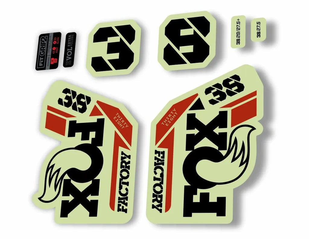Fox 38 2021 Factory Forks Suspension Decal Sticker Adhesive for Pistachio Forks - 1