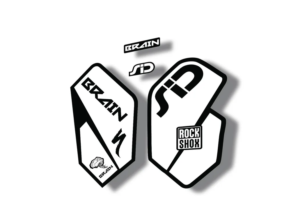 Rock Shox SID Brain 2012 Mountain Bike Cycling Decal Sticker Adhesive White - 1