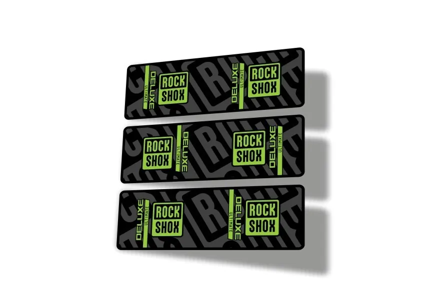 Rock Shox 2023 Deluxe Ultimate Rear Shock Decal Sticker Adhesive Set Green - 1