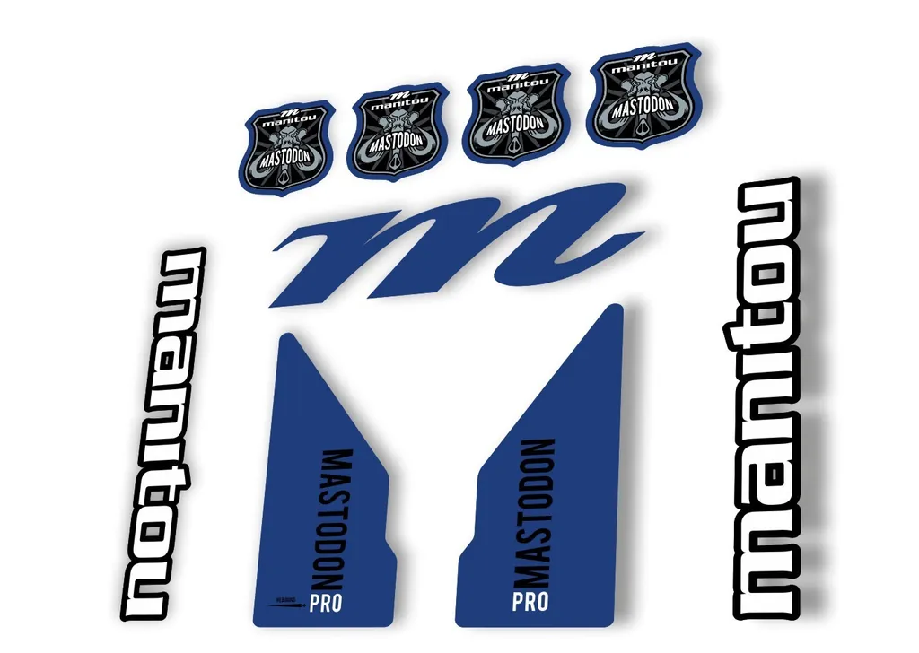 Manitou Mastadon Pro 2017 Fork Suspension Decal Kit Sticker Dark Blue - 1